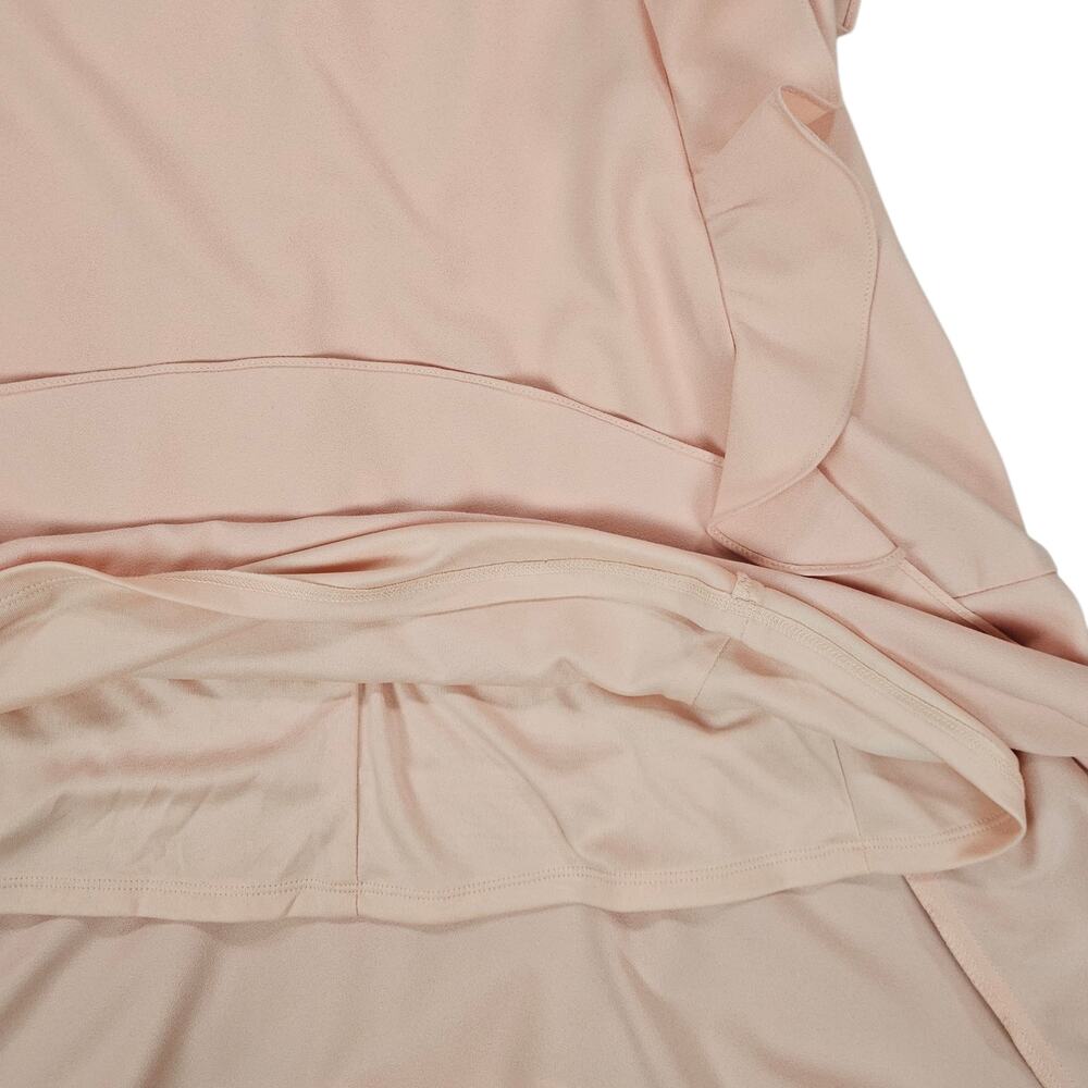 NWT Nicole Miller Studion Dress Size 14 Blush Peach Ruffled Sleeveless Lined - Picture 9 of 14